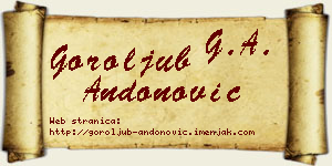 Goroljub Andonović vizit kartica